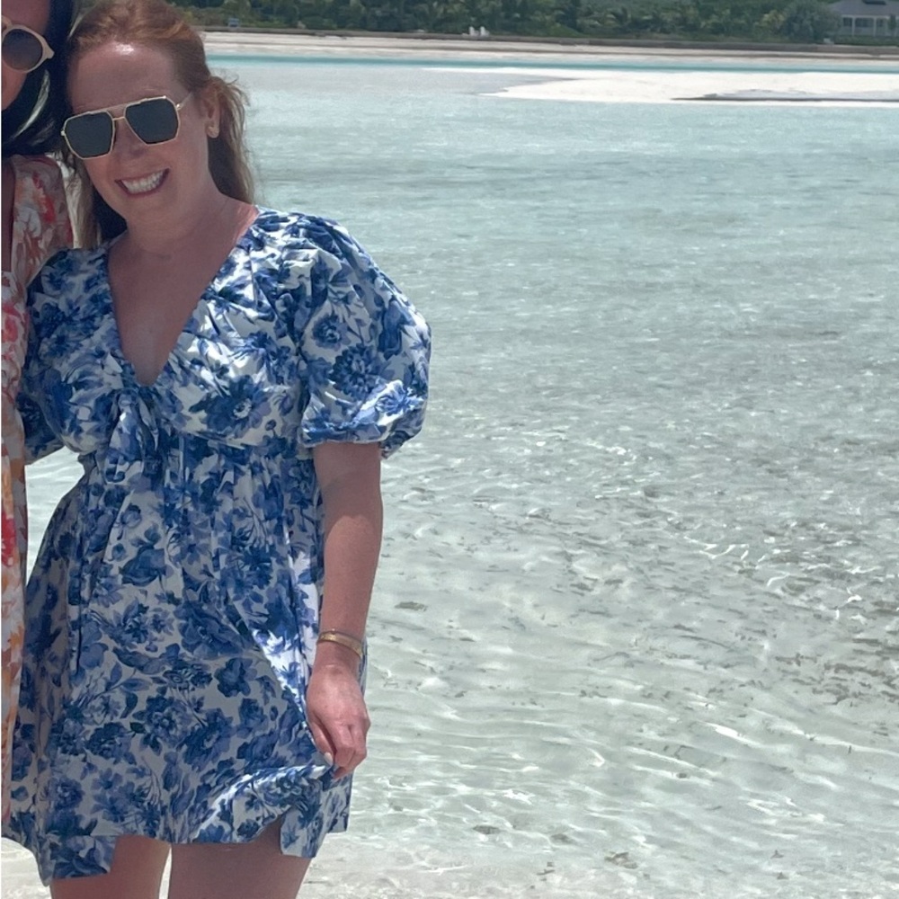 Abercrombie blue and white dress